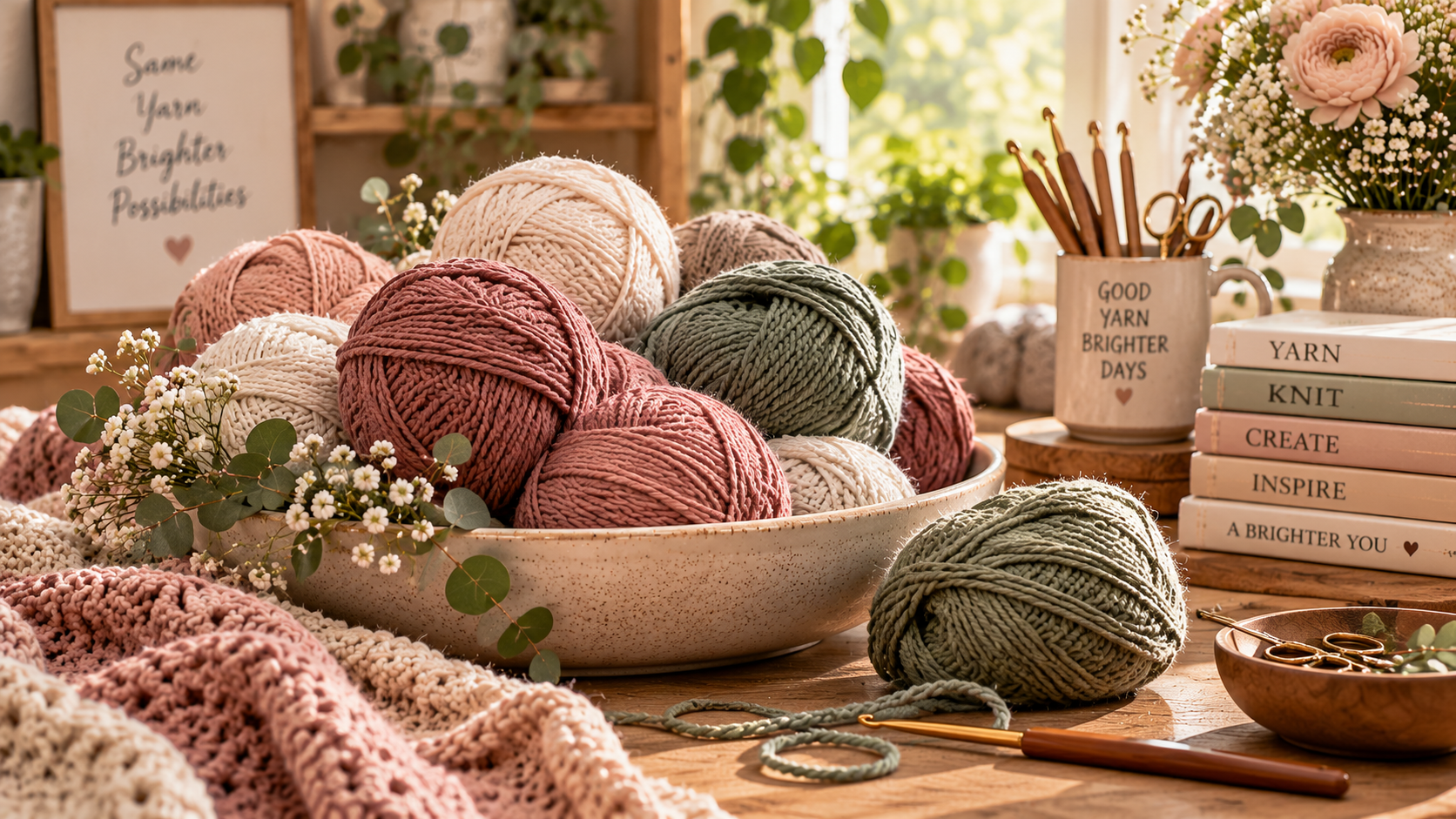 Yarn and crochet tools for a detailed planning reference