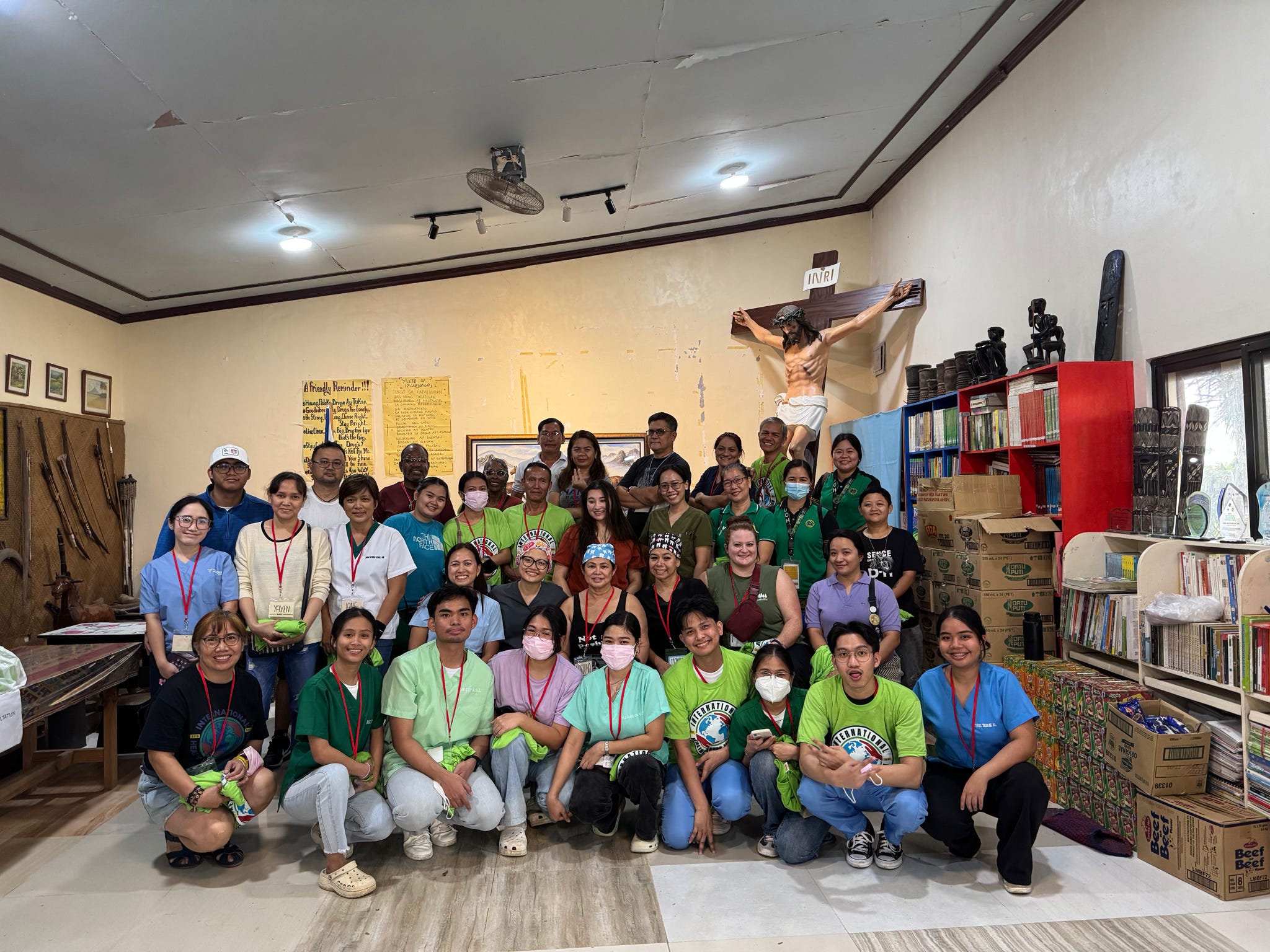 Volunteer mission team assembled before providing dental care