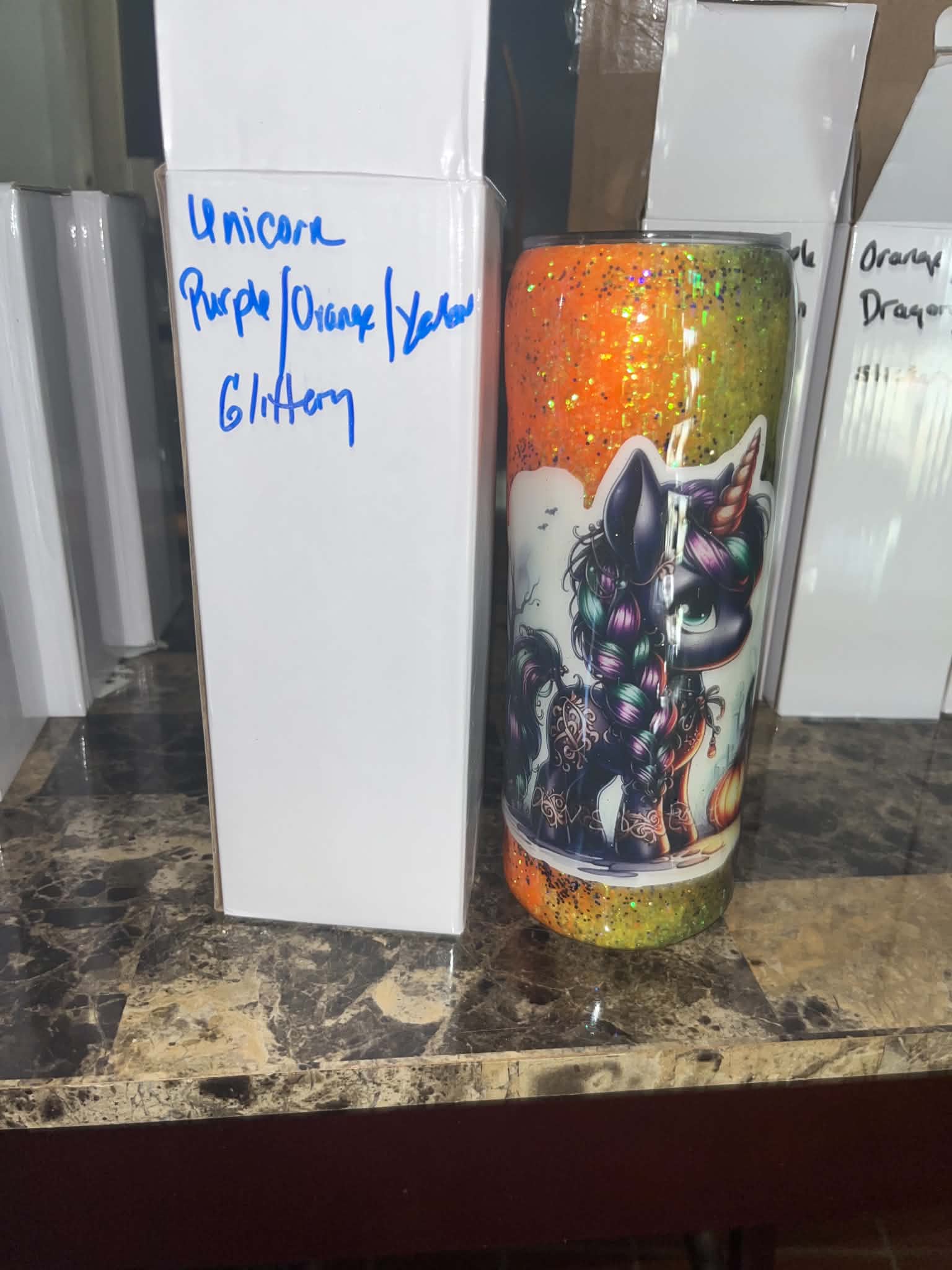 Purple Glitter Pig Cup
