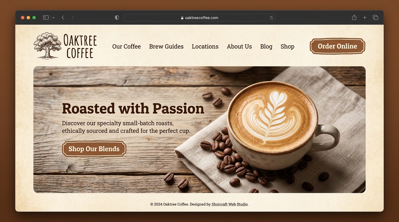 Oaktree Coffee website screenshot
