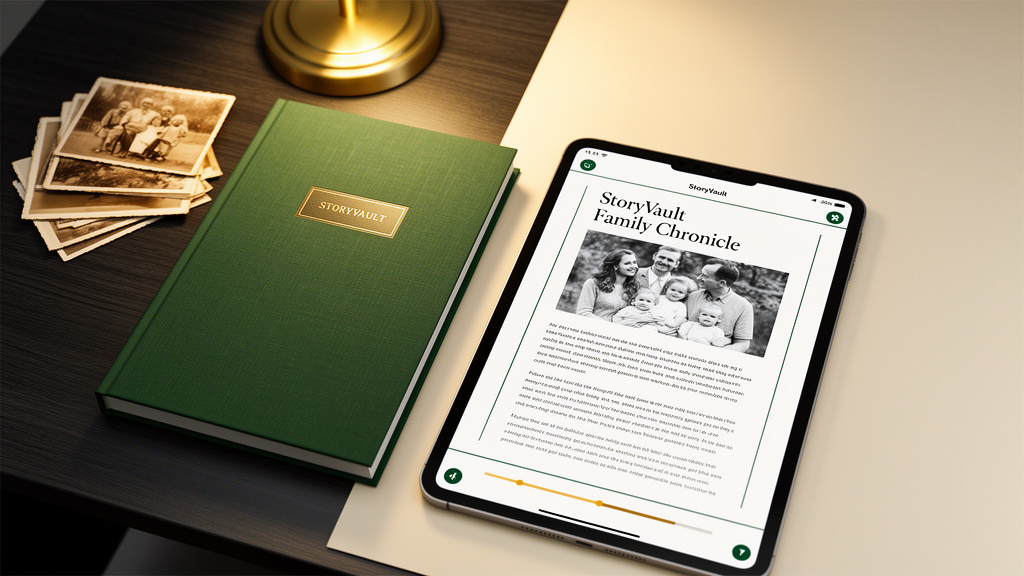Digital StoryVault storybook displayed on a tablet