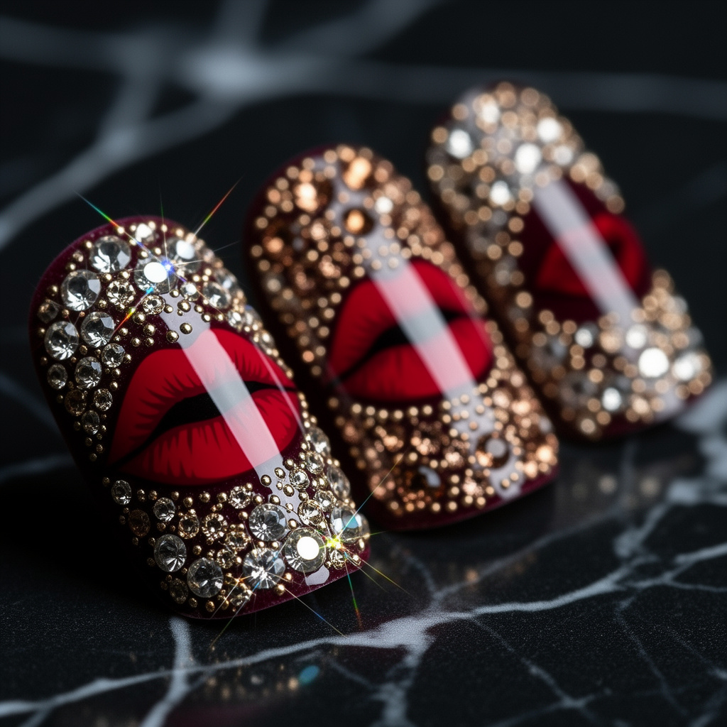 Kissing Lips — Ultra Bling Close-Up