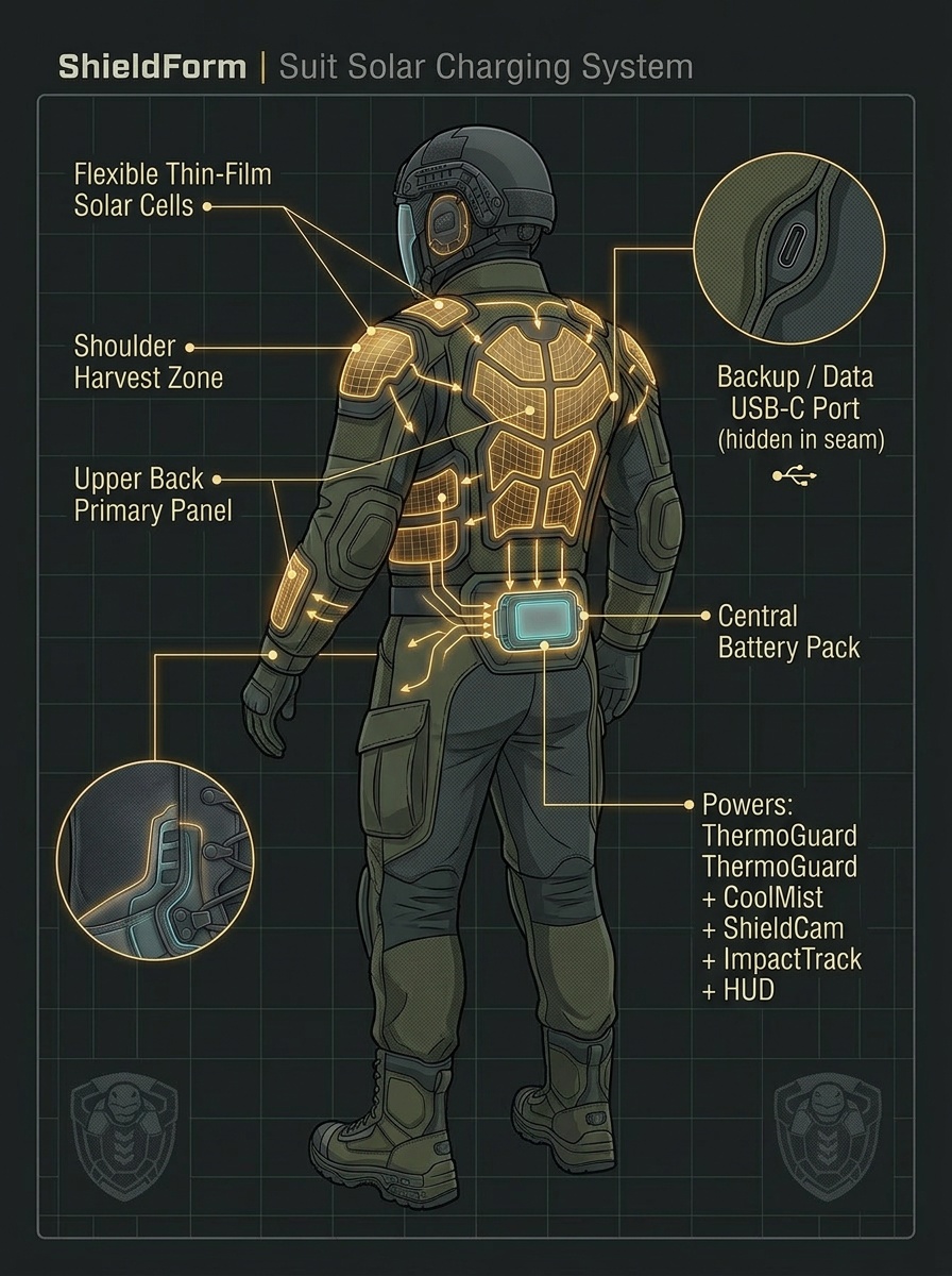 Suit — Solar Charging Diagram
