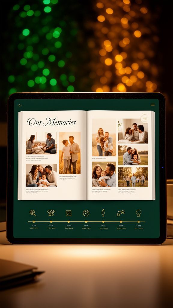 Digital MemoryVerse album preview on a tablet.