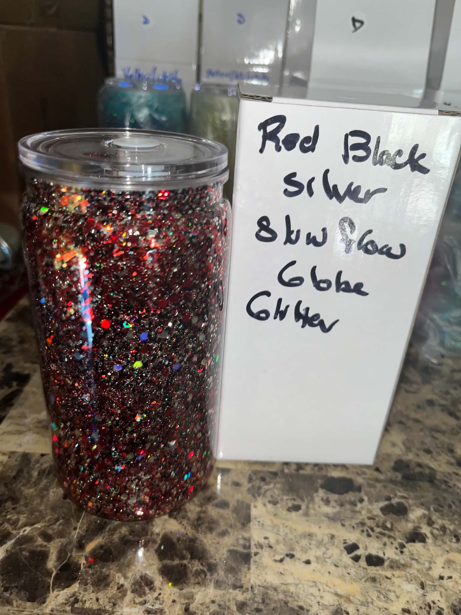 Red/Black/Silver Slow Flow Globe