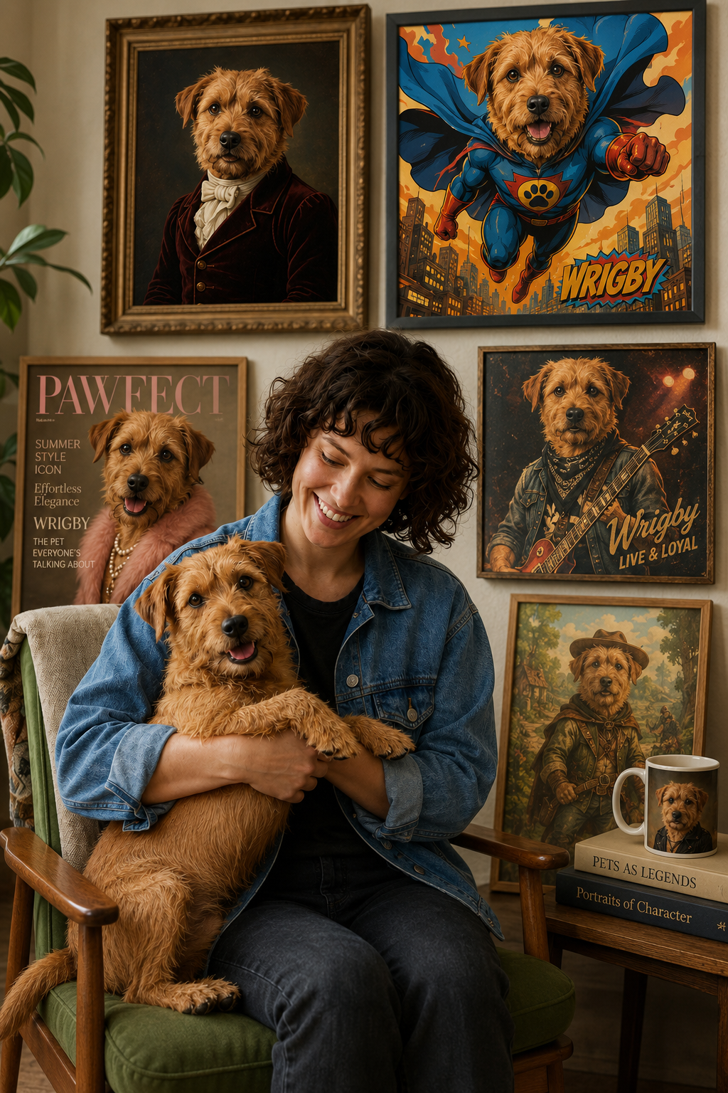 A PrimaTails pet portrait transformation