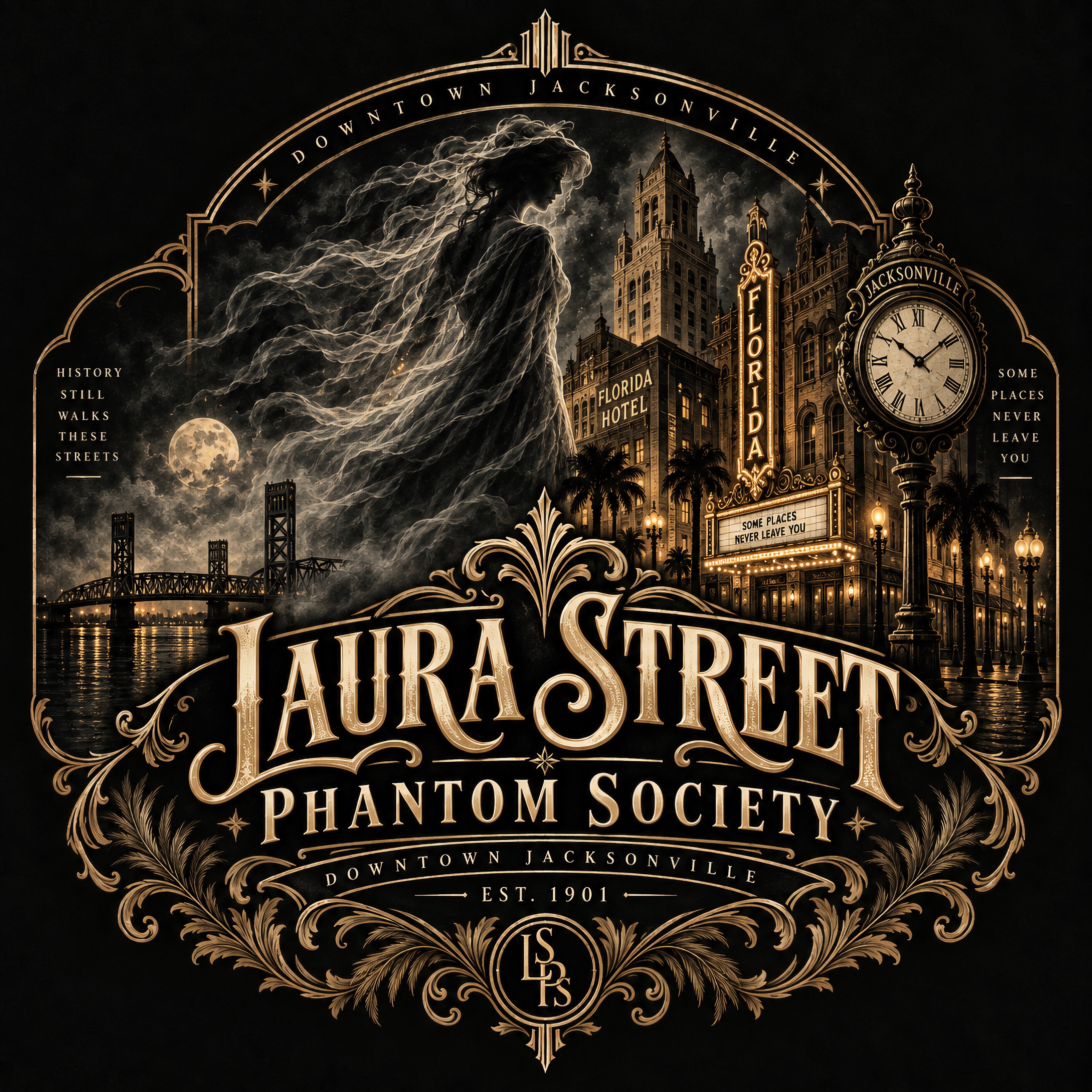 Original nocturnal identity exploration featuring a dark, illustrated place-inspired composition.