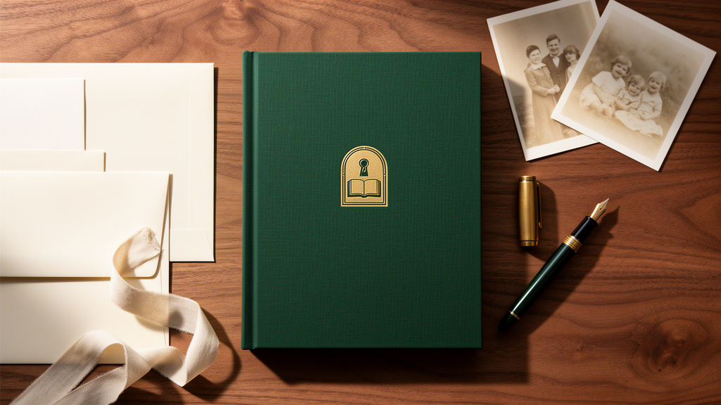 Luxury StoryVault memory book laid out with heirloom styling