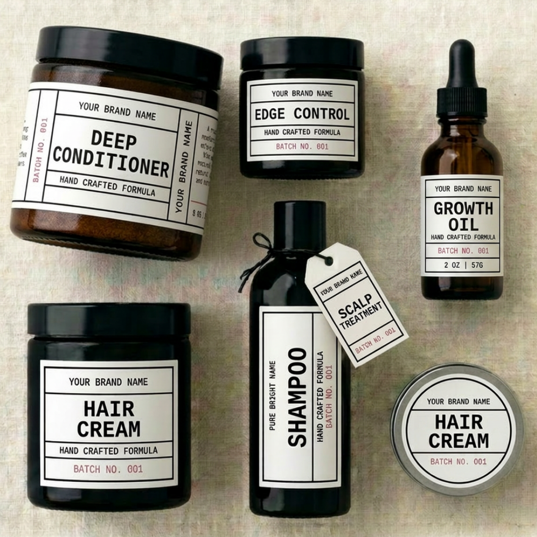 Hair Care label templates mockup
