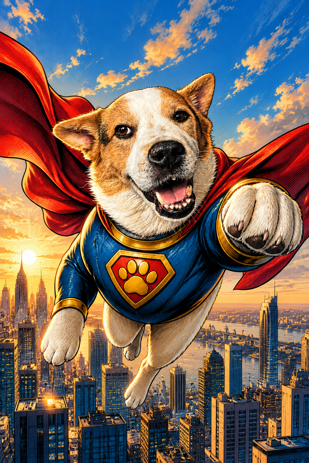 Superhero-style PrimaTails pet portrait