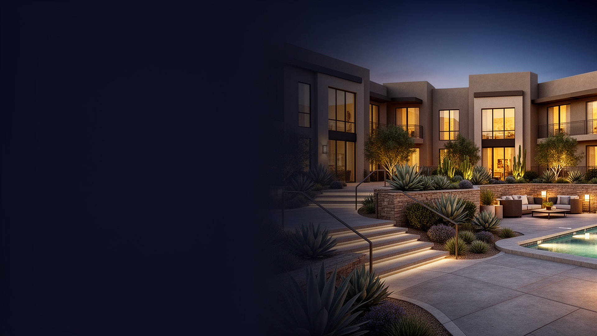 Unbranded apartment community common area in Las Vegas.
