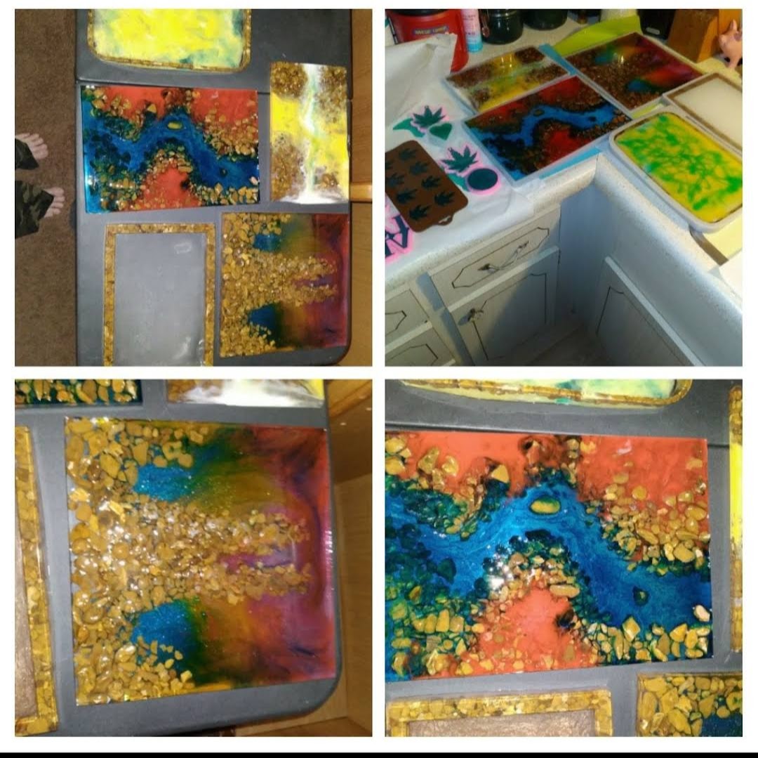 Resin framed wall art panels