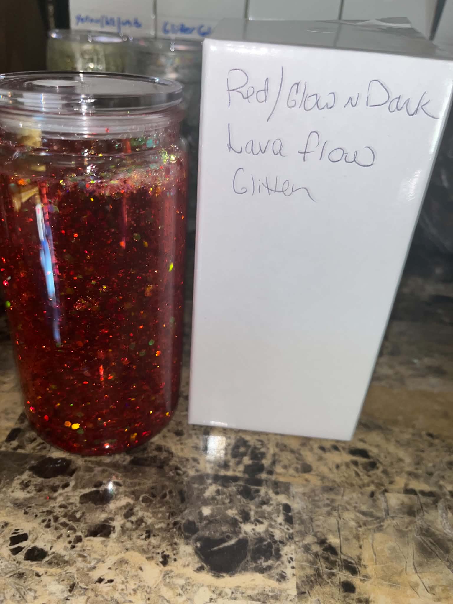 Red/Glow-in-Dark Lava Flow Glitter