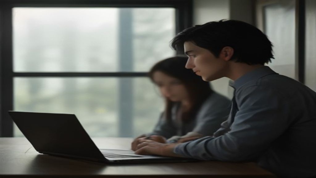 Two small-business owners collaborating at a laptop
