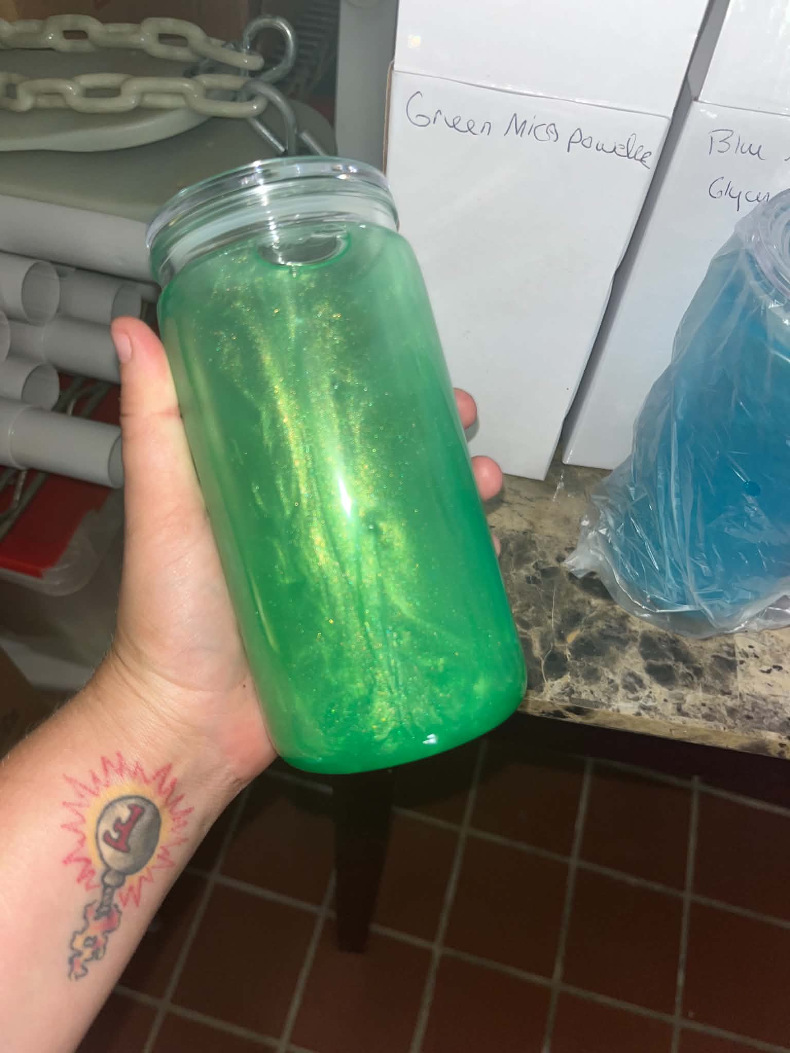Green Mica Powder Globe