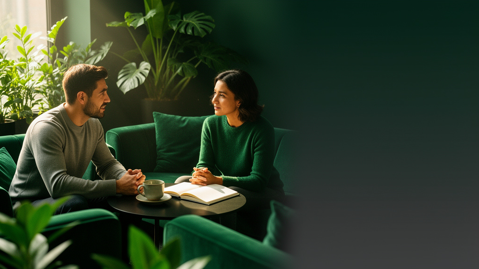 Insurance professional in a thoughtful conversation with a client