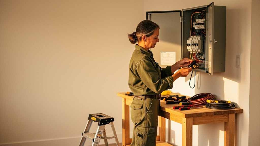Illustrative electrician & handyperson service scene