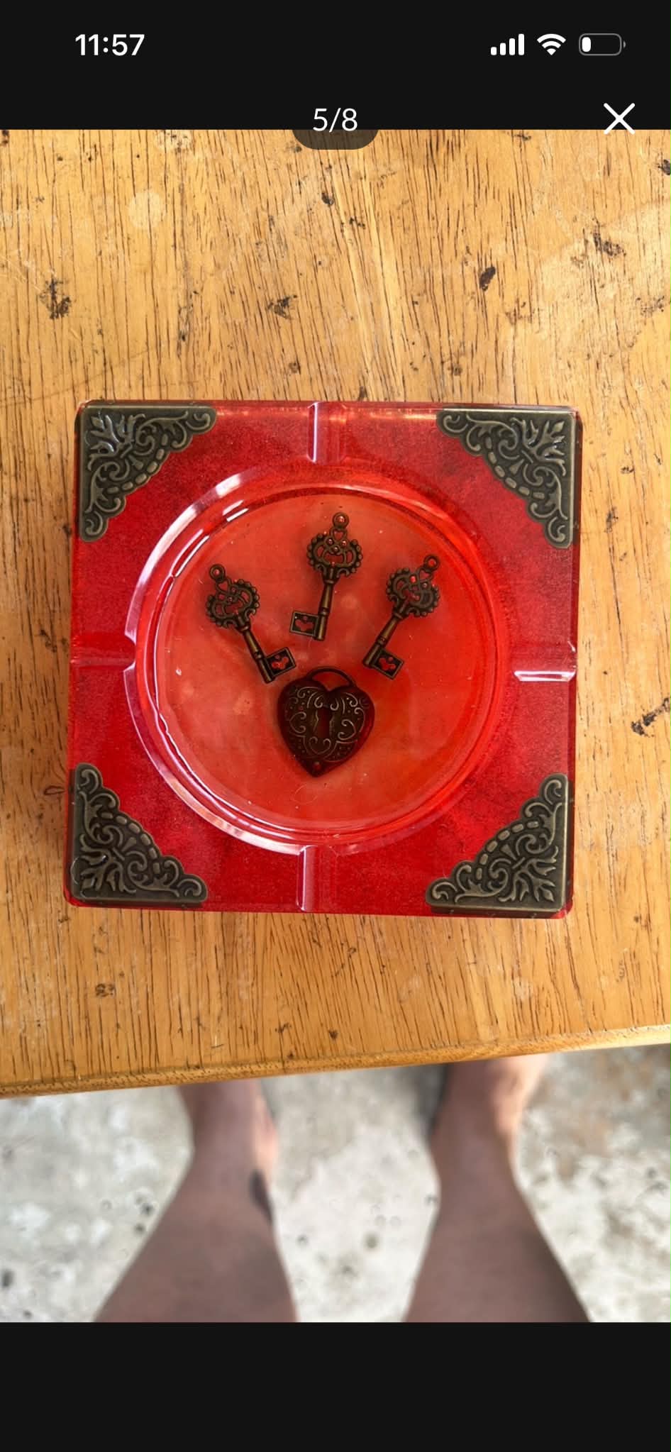 Orange Flame Swirl Tray