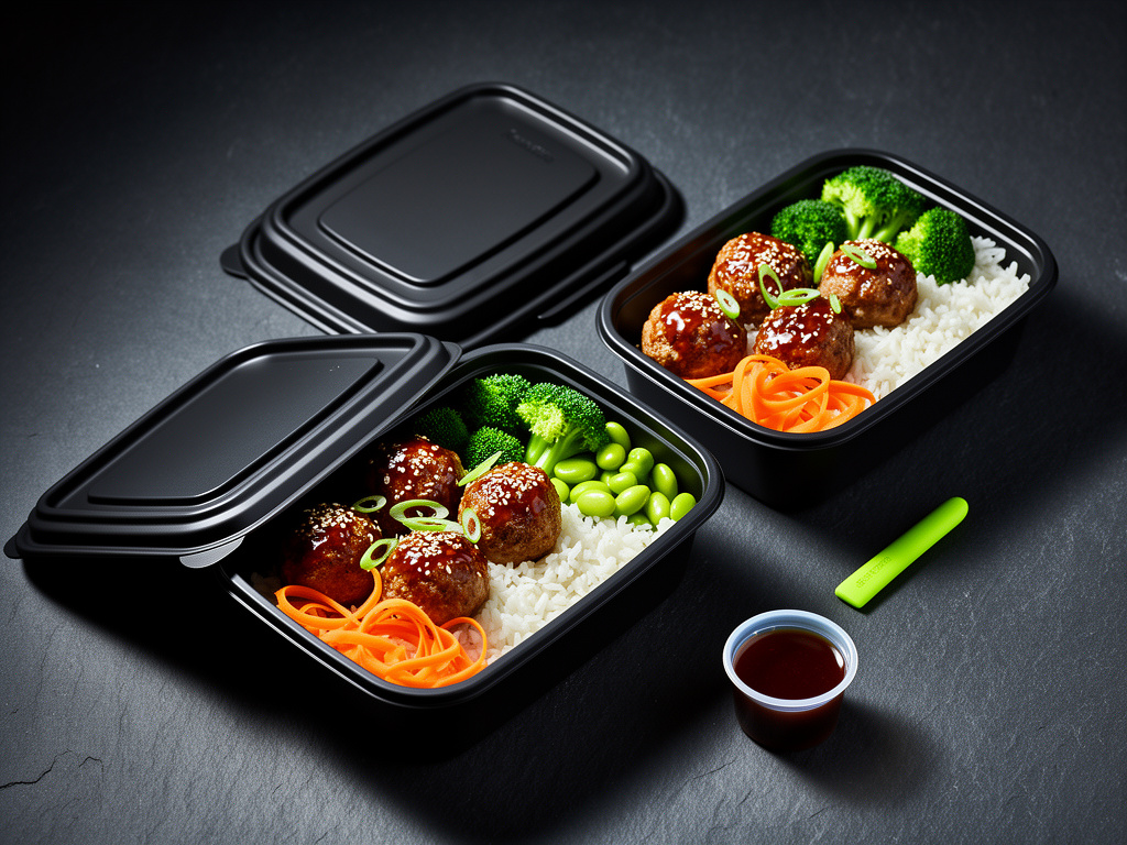 Teriyaki turkey meatball rice bowls