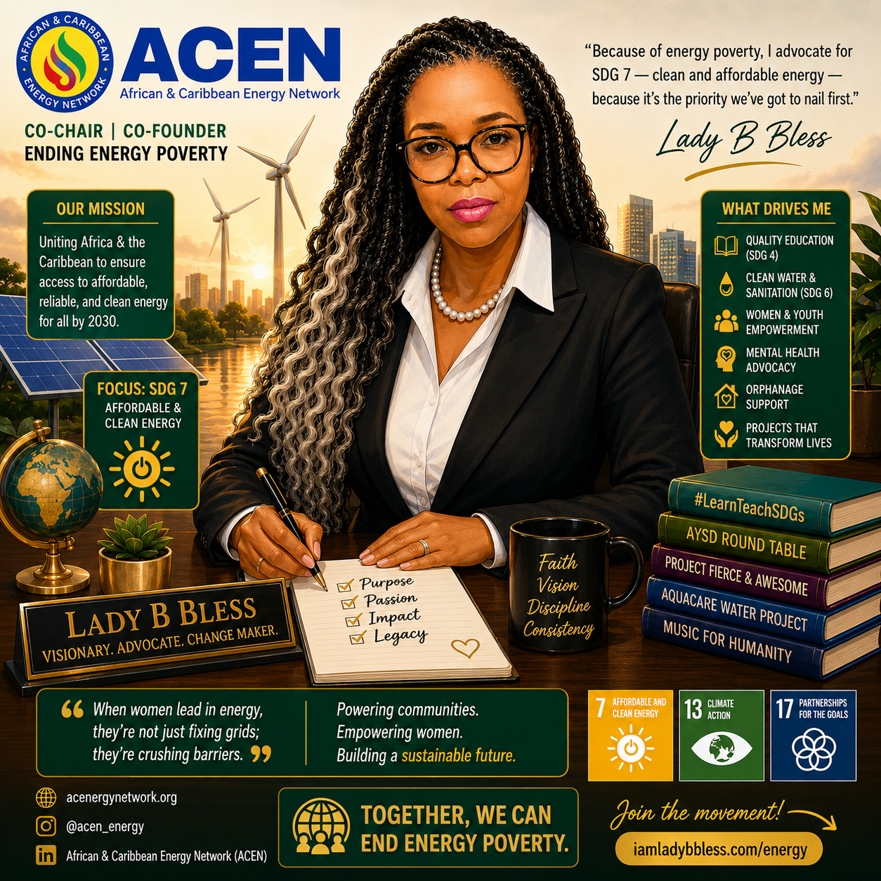 Lady B Bless, Co-Chair and Co-Founder of the African & Caribbean Energy Network