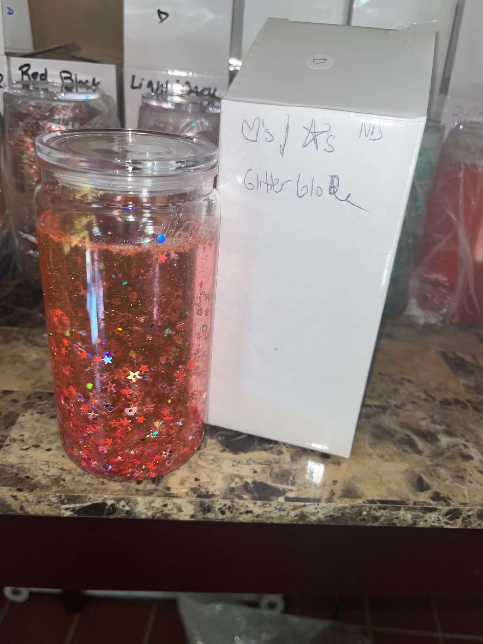 Hearts & Stars Glitter Globe