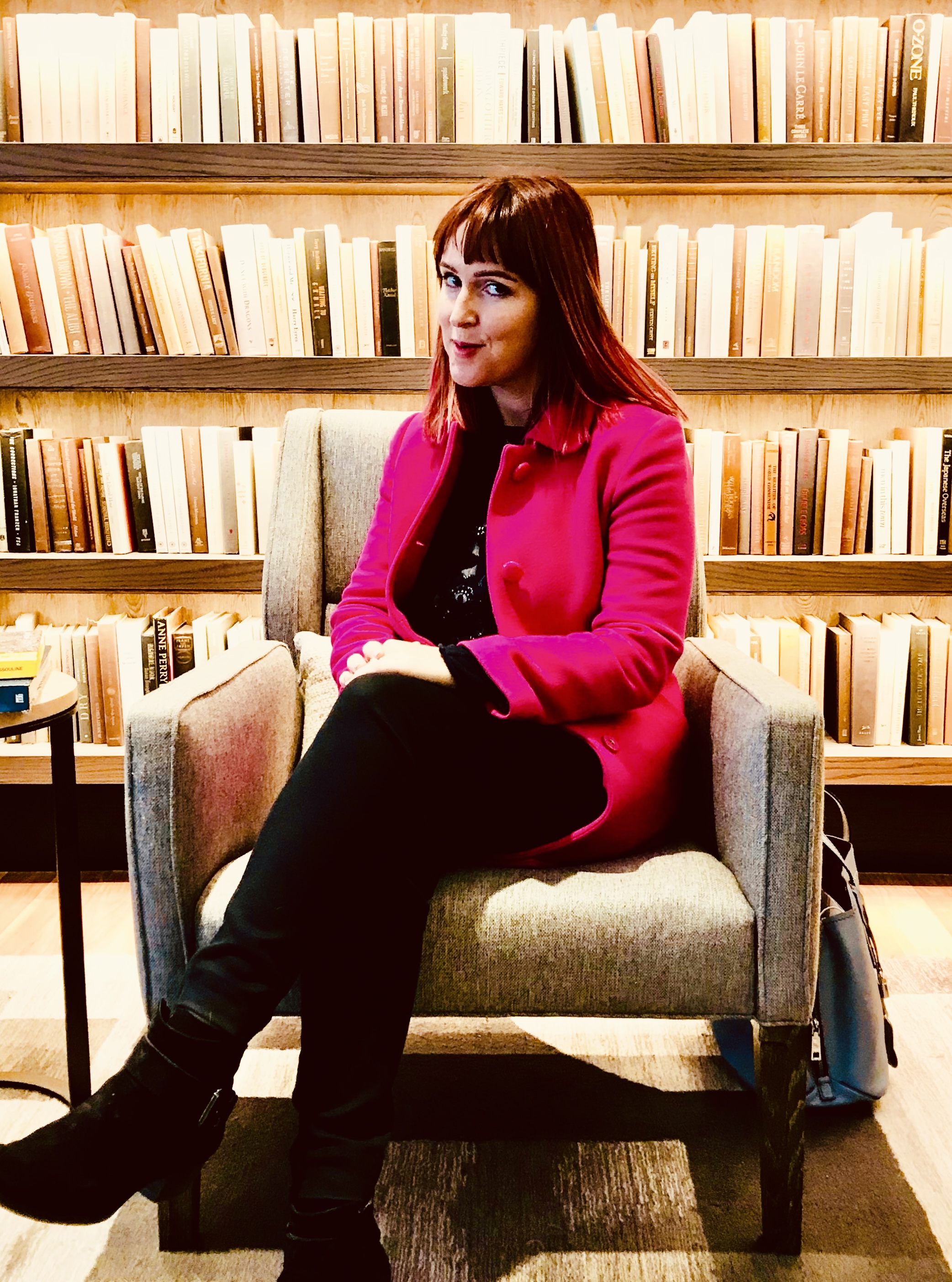 Jess Barron in her library.