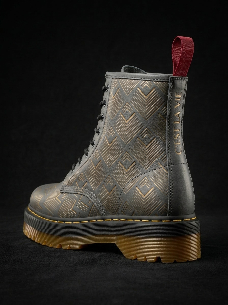 Art Deco Doc Martens — Grey