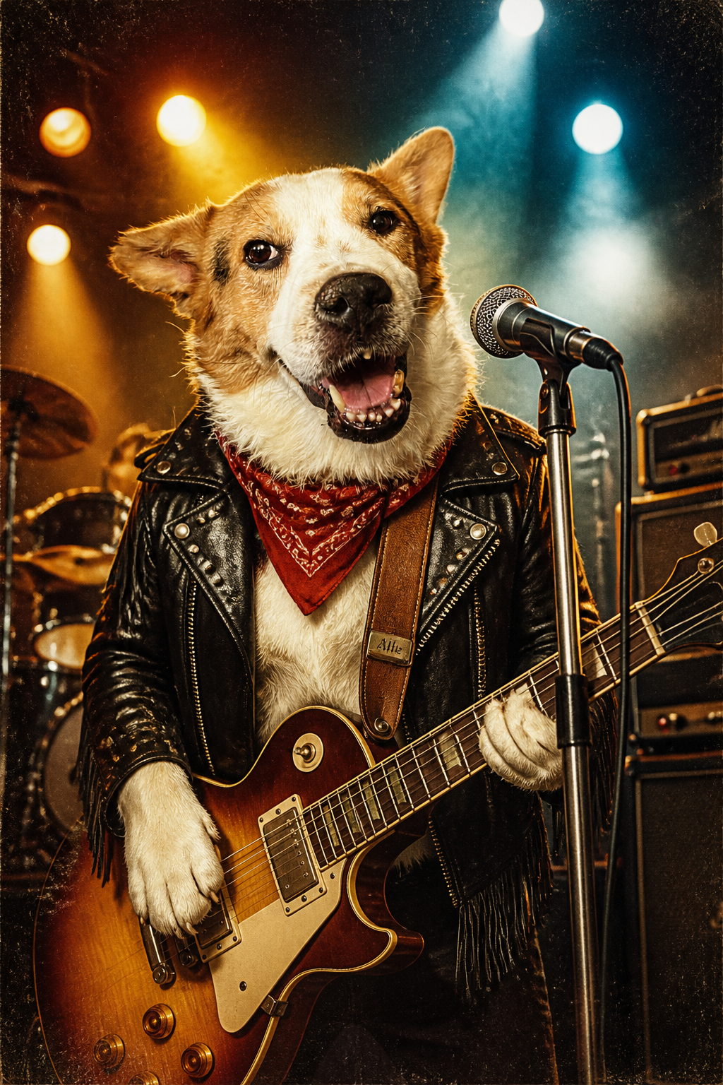 Rockstar-style PrimaTails pet portrait