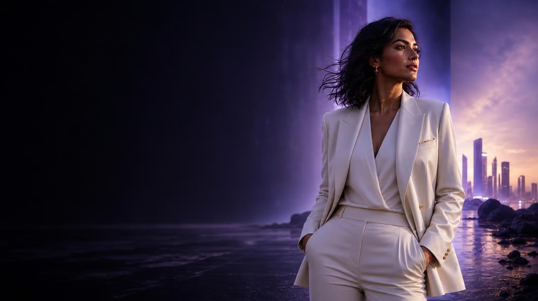 An elegant, self-possessed woman emerging into her next chapter
