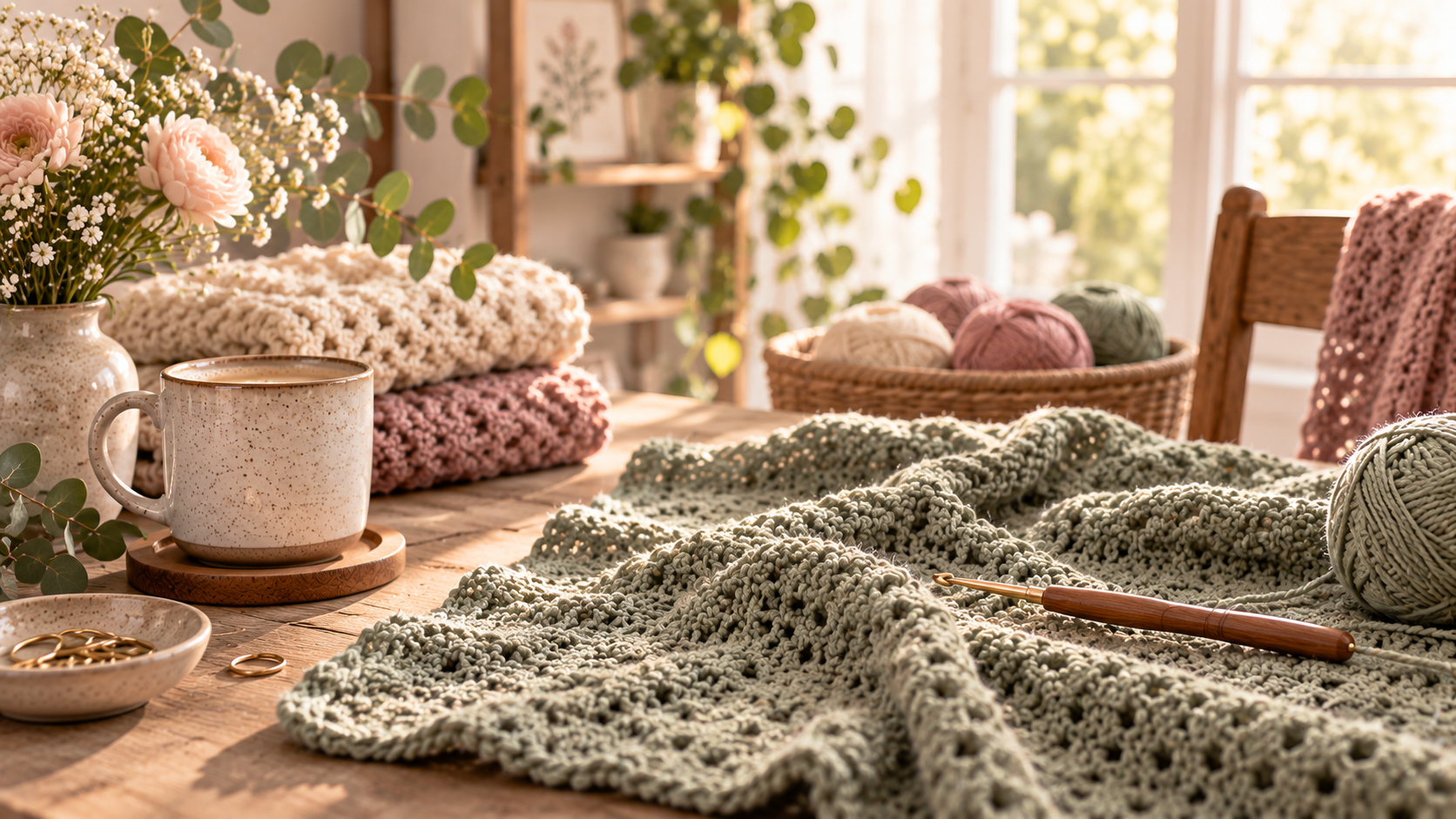 Crochet project workspace