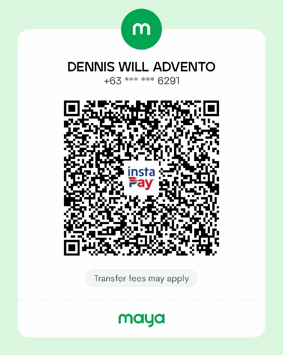Maya QR code — scan to pay
