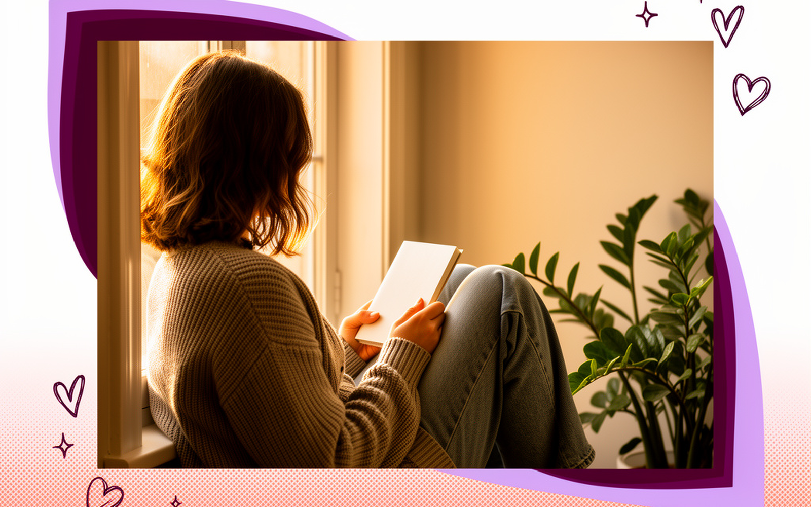A teen reading quietly by a window.
