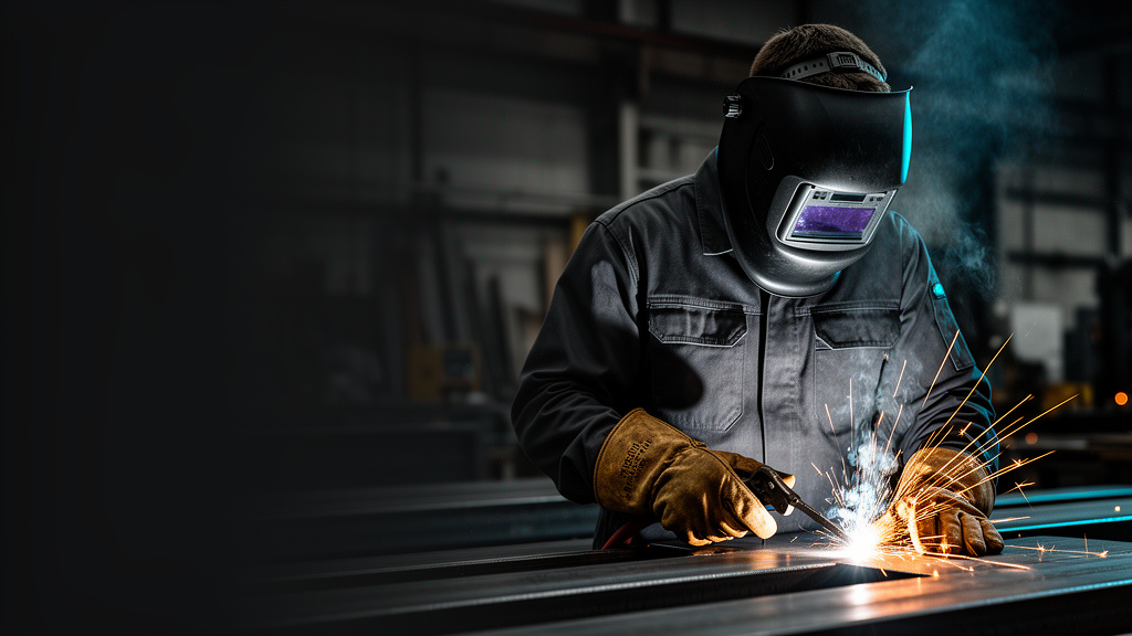Welder working in a fabrication shop