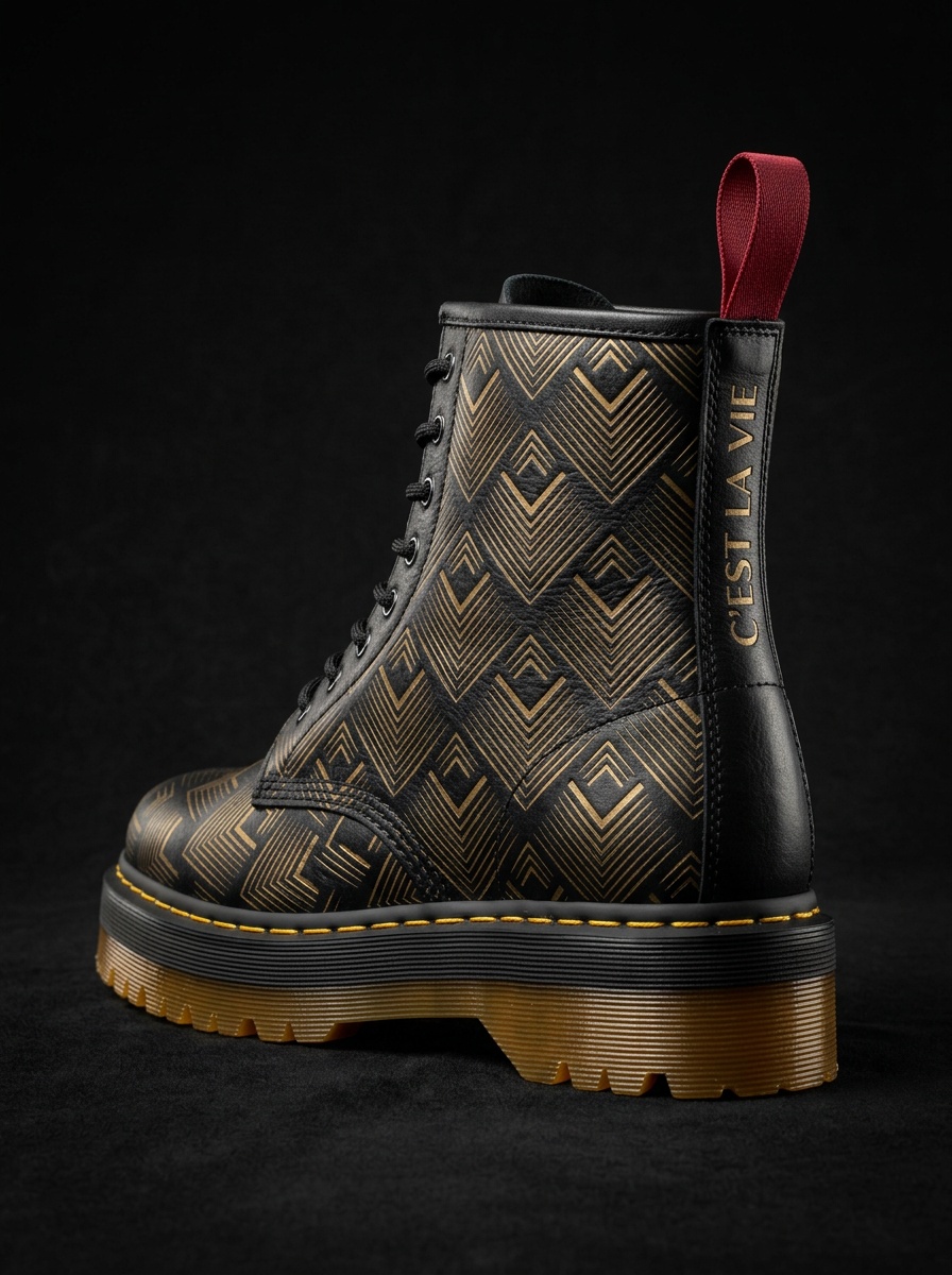 Art Deco Doc Martens — Black