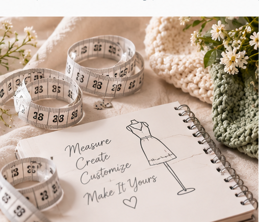 Measuring tape and flowers for a sizing guide