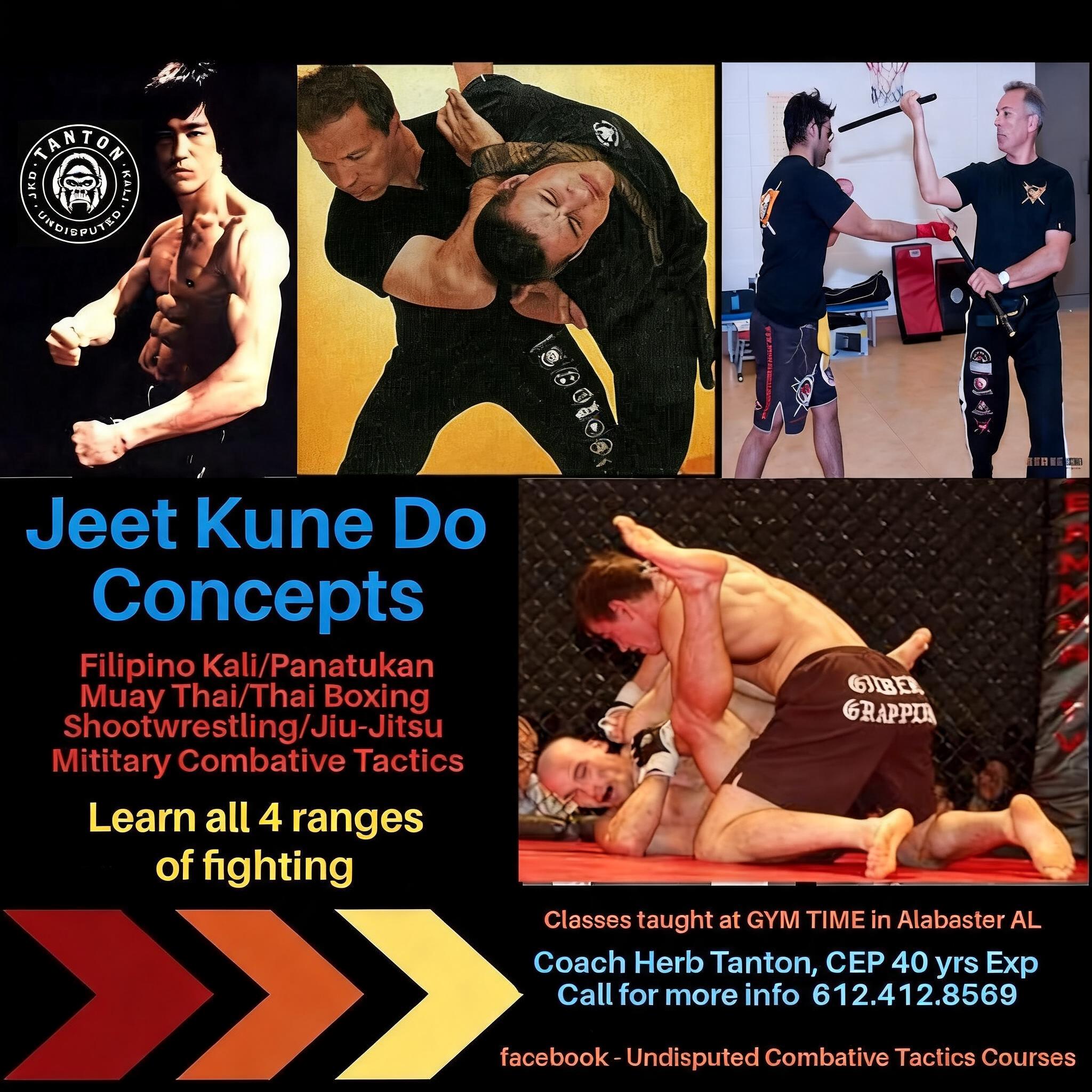 Coach Herb teaching Jeet Kune Do concepts, grappling, and combative tactics