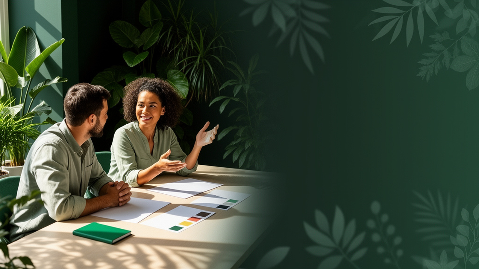 Insurance professionals collaborating over a planning table