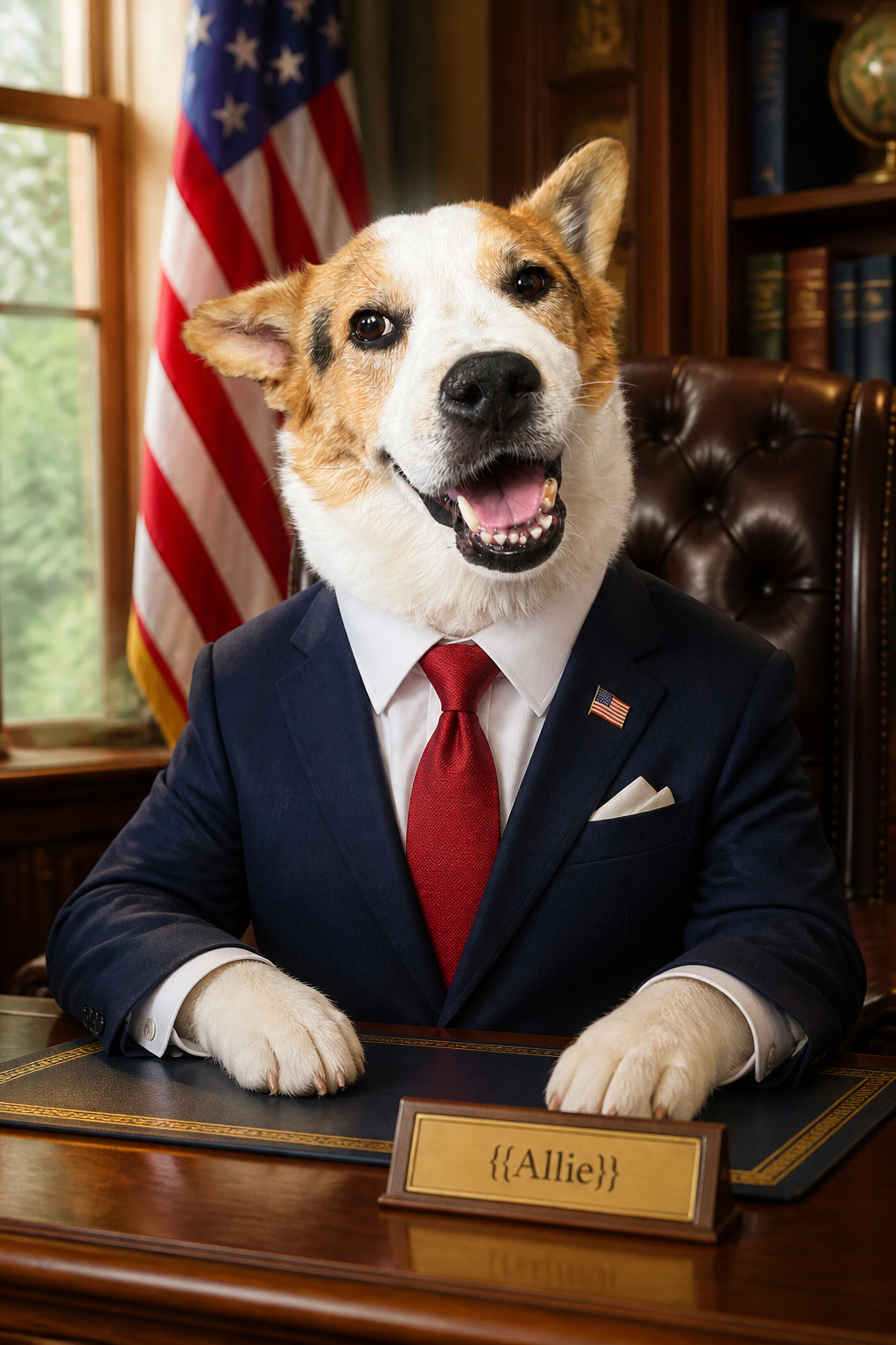 Dog transformed into a Patriotic pet portrait