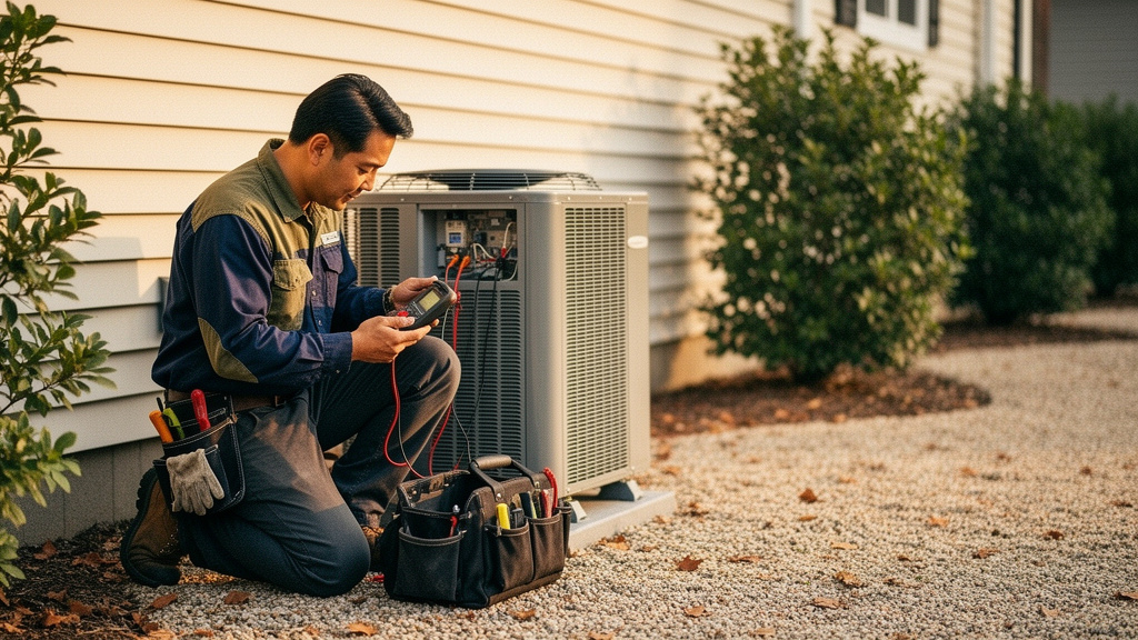Illustrative hvac service service scene