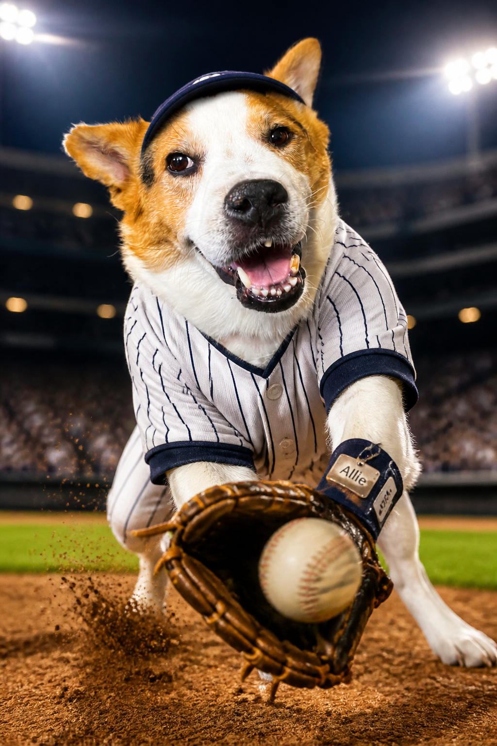 Dog transformed into a Sports Star pet portrait